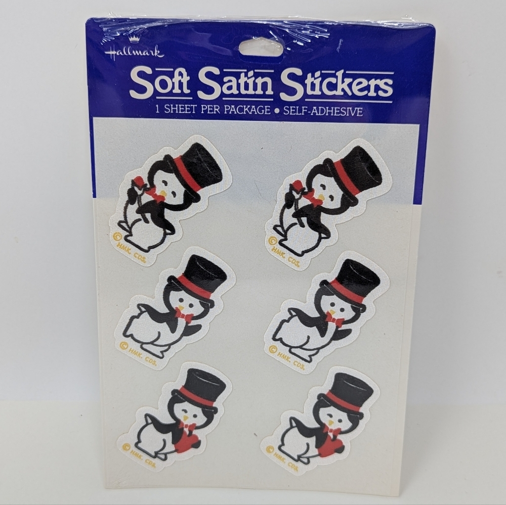 Hallmark Satin Stickers Vintage Penguins